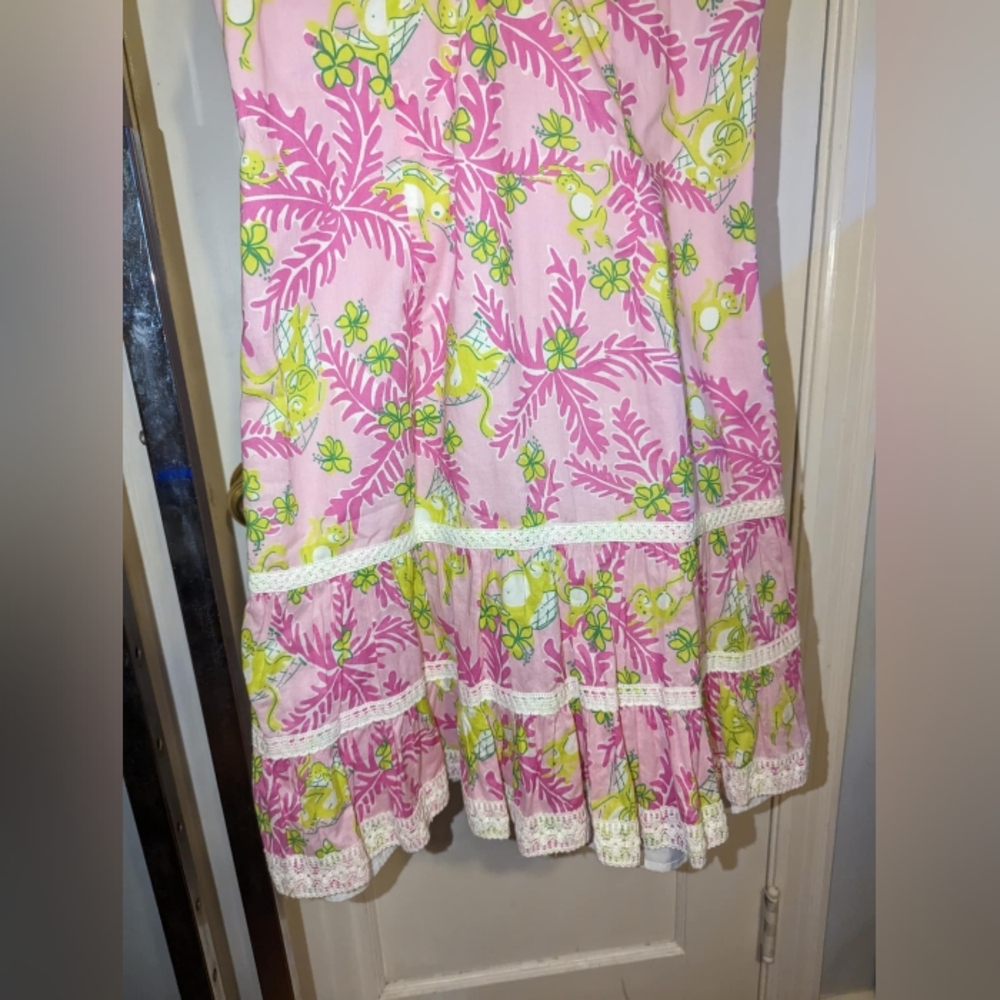 Vintage NWOT Lilly Pulitzer Jacinda Monkey Dress With Ruffle Hem - Picture 2 of 4